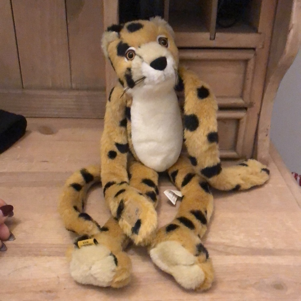 Vintage Leopard Plush Stuffed Animal Spots Hanging 1999 K & M International 23”